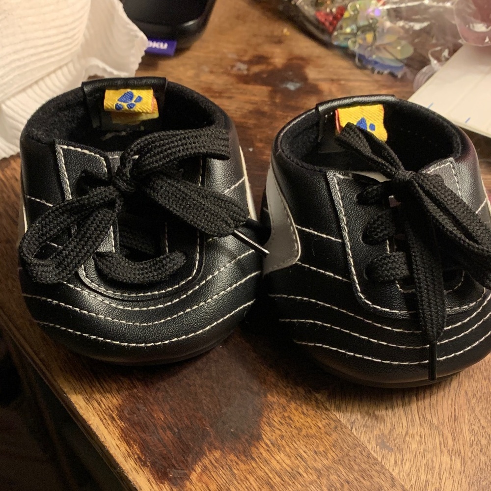 Build A Bear Black and White Lace Up Cleats